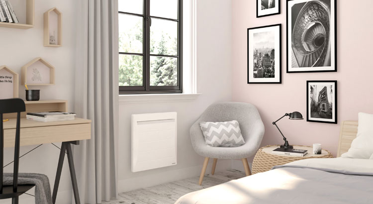 Chambre avec radiateur mural à basse température