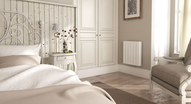 Chambre parentale avec chauffage mural basse température