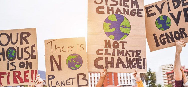 Pancartes contre le réchauffement climatique