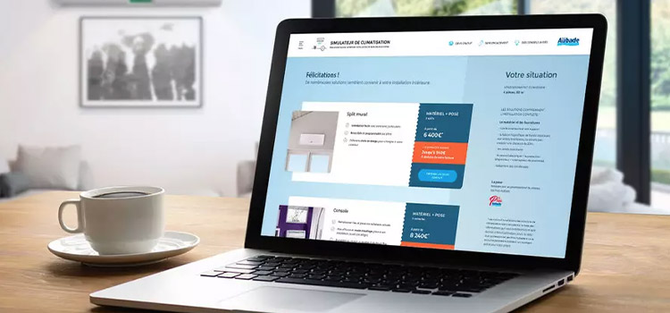 interface du simulateur de climatisation Espace Aubade