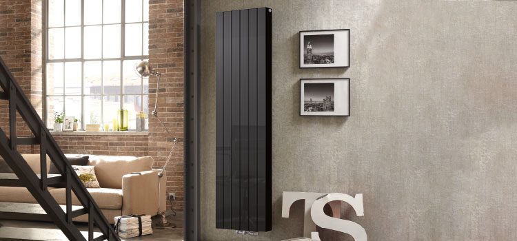 radiateur vertical de couleur noir