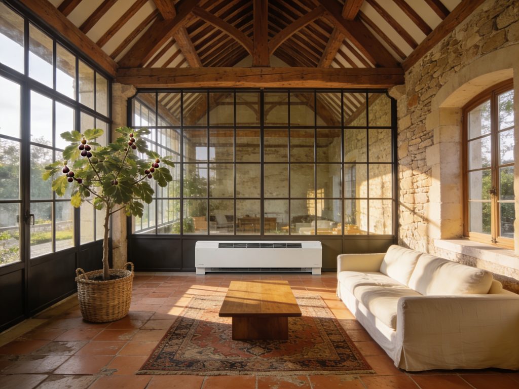 unité de clim console installé dans une veranda